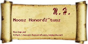 Moosz Honorátusz névjegykártya
